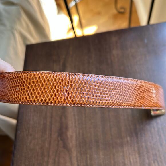 NWOT l.magnin vintage genuine lizard brown women’s size small belt - Picture 7 of 12
